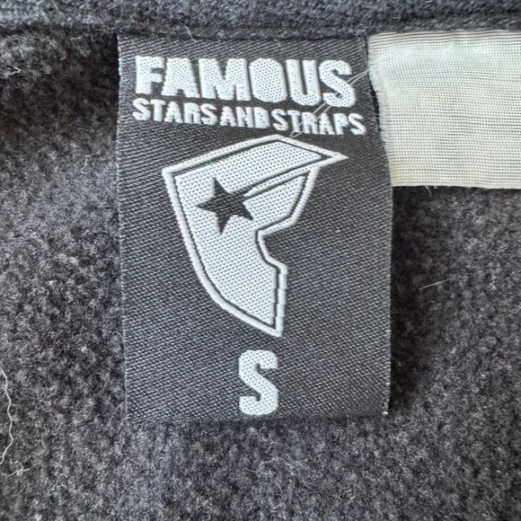 Y2K Famous Stars and Straps Hoodie Small Travis Barker Brand, Embroidered Zip Up